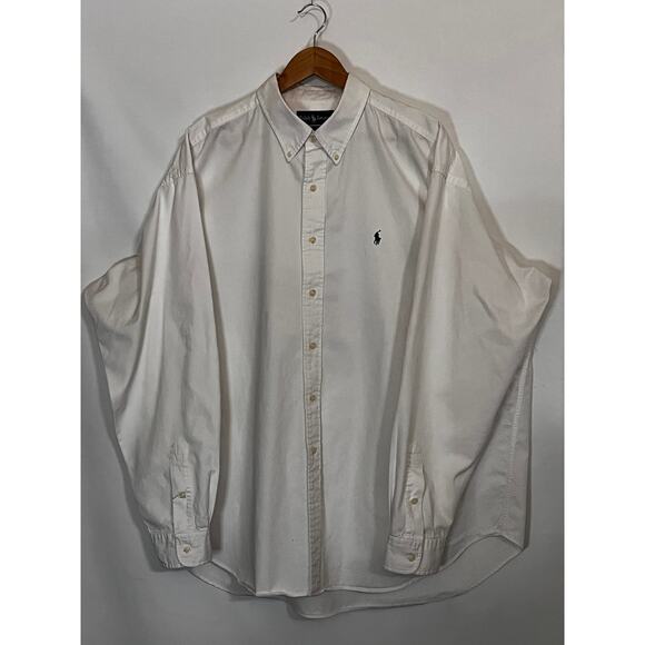 Polo Ralph Lauren Men's White Long Sleeve Blaire 100% Cotton size XXL Pre-Owned - Picture 1 of 11